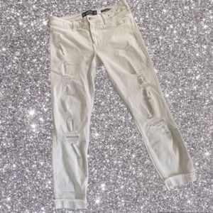 Hollister High-Rise Crop White Jeans